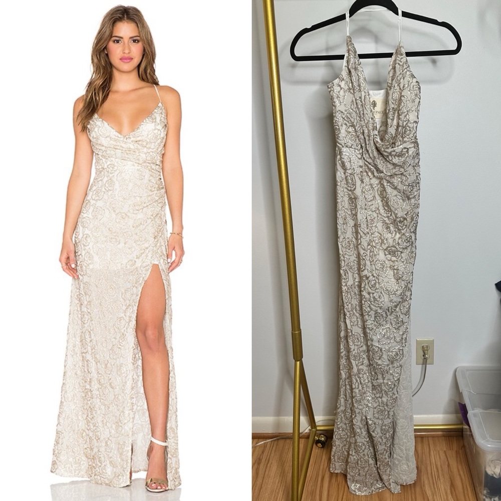The Jetset Diaries Island Lover Gold Sequin Rose Gown